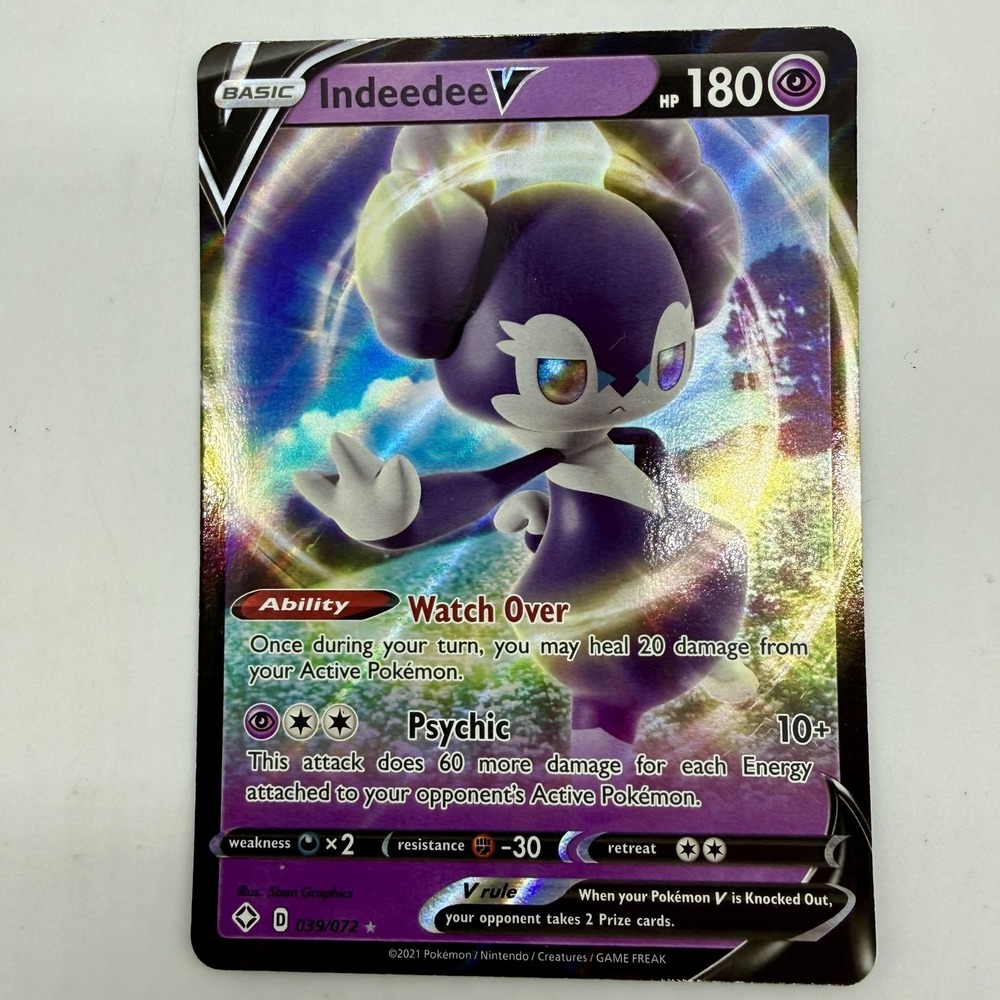 Indeedee V 039/072 Shining Fates Holo Pokémon TCG Mint Unplayed